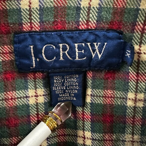 Vintage J Crew Upcycled Barn Jacket Chore Coat XL Plaid Flannel Lined - Picture 4 of 11